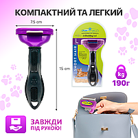 Фурминатор для котів з довгою шерстю FURminator розмір L (6.5см), з кнопкою, фото 6