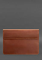 Кожаный чехол-конверт на магнитах для MacBook 14 Светло-коричневый Crazy Horse BlankNote DU, код: 8131889