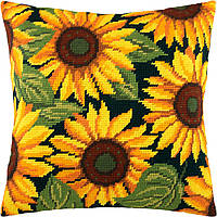 Набір для вишивання декоративної подушки Чарівниця Соняшники 40×40 см V-27 SN, код: 7242982