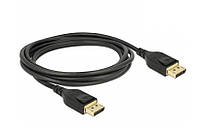 Кабель монітора-сигнальний Delock DisplayPort M M 2.0m v1.4 8K60Hz 19pin D4.5mm Sert. чорний TV, код: 7455559