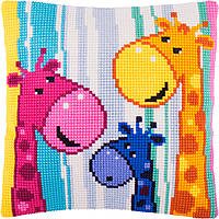 Набір для вишивання декоративної подушки Чарівниця Жирафи 40×40 см Z-55 FS, код: 7243395