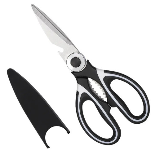 Ножиці кухонні 4в1 для м'яса риби з відкривачкою і горіхоколом, нержавійка, фото 1