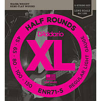 Струны для бас-гитары D'Addario ENR71-5 Nickel Half Rounds Wound Regular Light Bass 5 Strings UK, код: 6555937