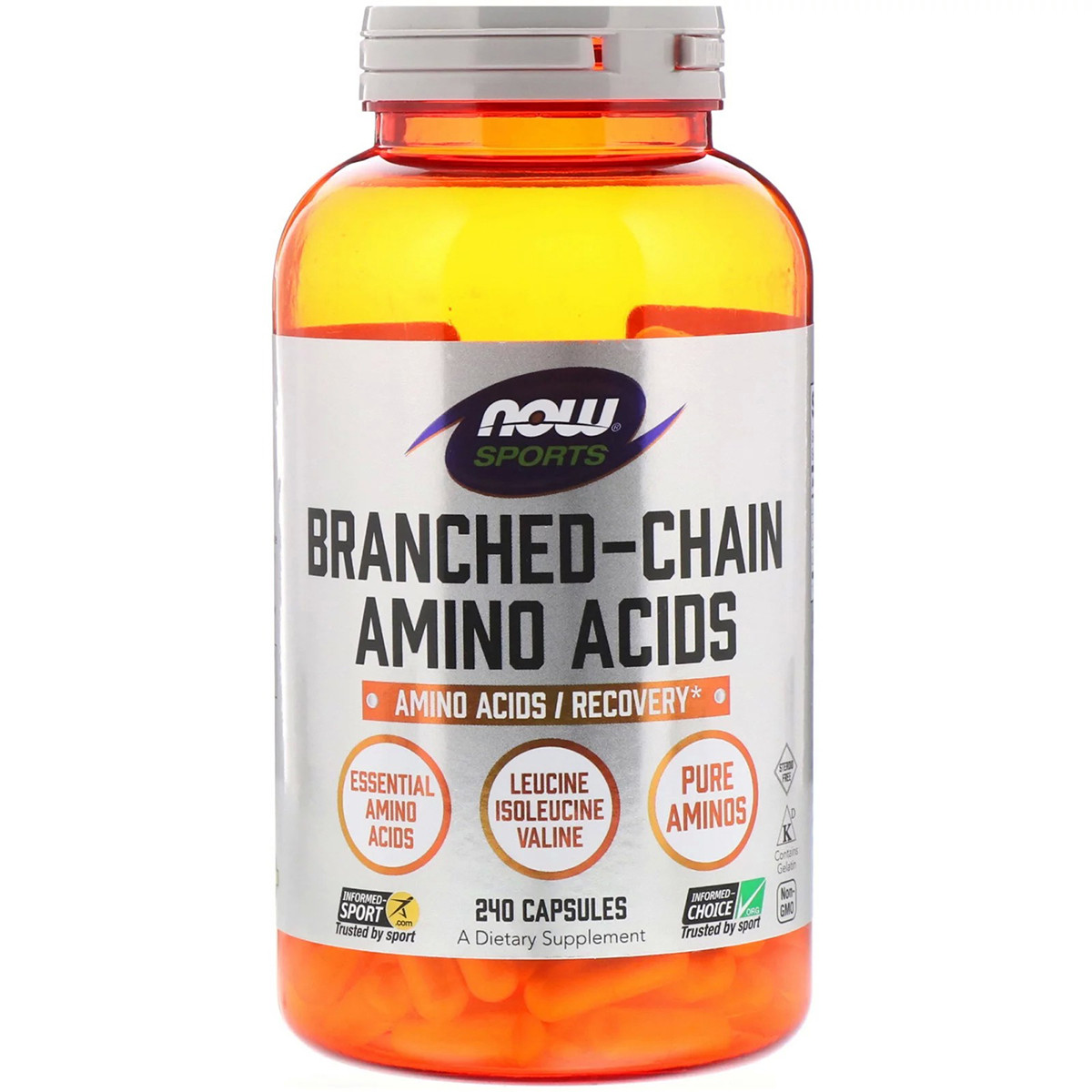 Комплекс Амінокислот із розгалуженими ланцюгами, Branched Chain Amino Acids, Now Foods, 240 капсул