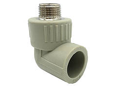 Куток Ø20 x 3/4" З(зовнішня різьба) поліпропілен/латунь сірий колір Asco®