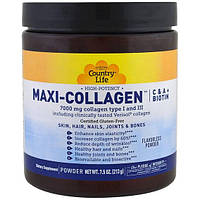 Комплекс для кожи, волос, ногтей Country Life Maxi-Collagen C A plus Biotin High Potency Fla UK, код: 7517626