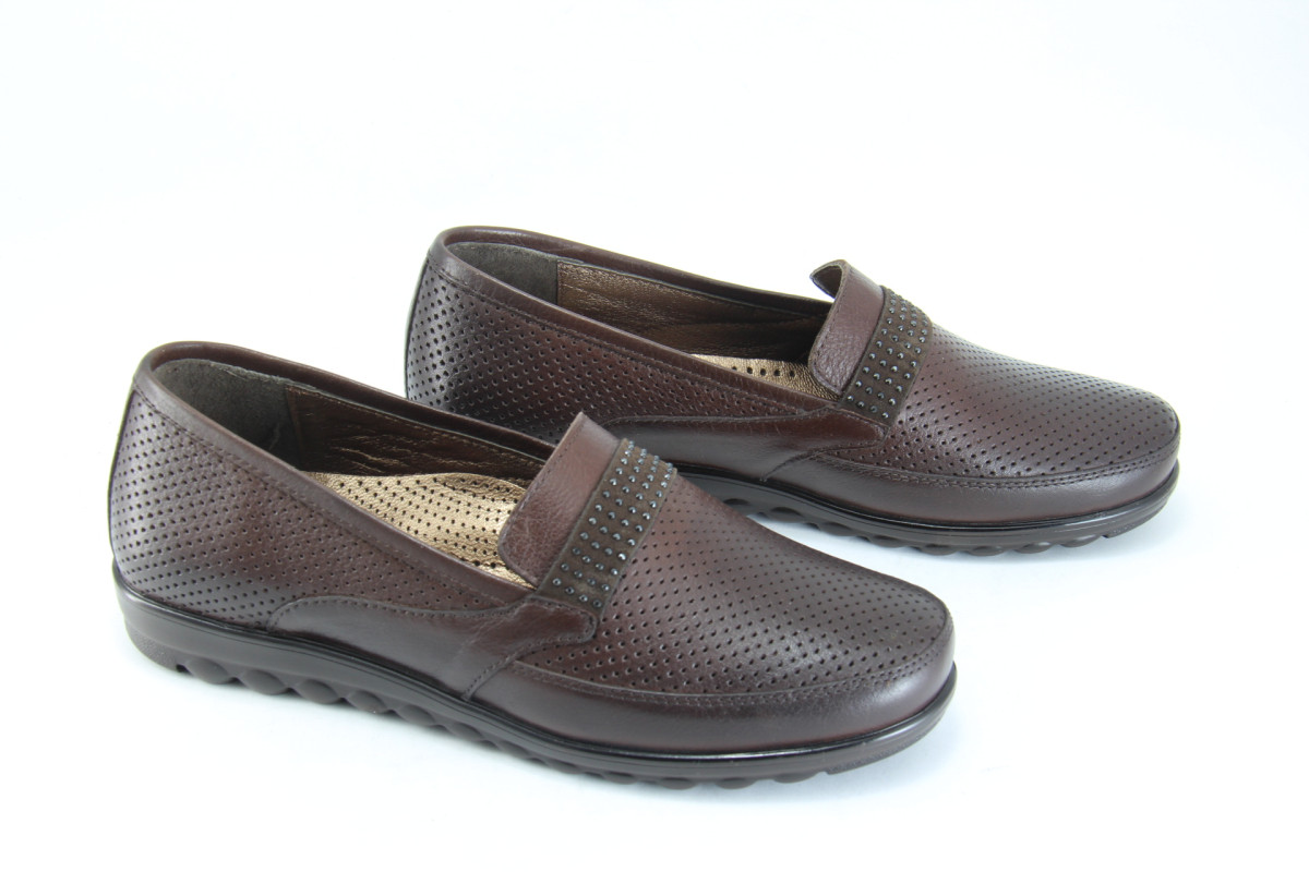Туфлі жіночі Doren 20156-005-kahve коричневі на низькому ходу 37