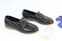 Туфли женские лоферы Heya 1339-075 кожаные черные