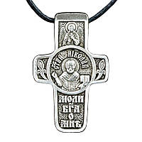 Крест нательный посеребренный Silvering Николай Святитель Николай Архиепископ Мирликийский 3х SN, код: 6838775