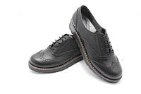 Туфли женские оксфорды Aras Shoes 108-siyah кожаные на шнуровке 38