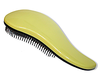 Гребінець/масажка для волосся великий з м'якими зубчиками матовий 19 см: Світло-жовтий