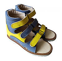 Ортопедические сандалии с супинатором Foot Care FC-113 размер 31 желто-голубые FS, код: 7811401
