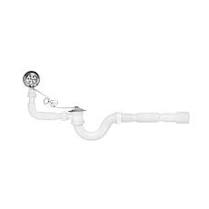 Сифон для ванни Kroner KRP - BS02 1 1/2"х40/50 мм з переливом, прямоточний