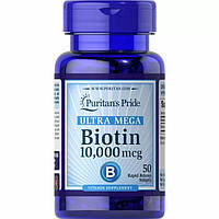 Биотин Puritan's Pride Biotin 10000 mcg 50 Caps PTP-51463 UK, код: 7518792