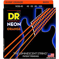 Струны для бас-гитары DR NOB-45 Hi-Def Neon Orange K3 Coated Medium Bass 4 Strings 45 105 MP, код: 6556129