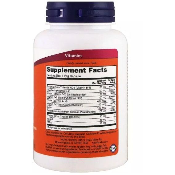 В комплекс NOW Foods Vitamin B-100 100 Veg Caps NF0436 TV, код: 7518250 - фото 2 - id-p1951840793