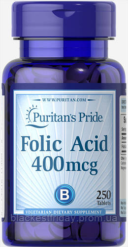 Купить Фолиевая кислота Puritans Pride 400 мкг 250 таблеток 31958 BF ...