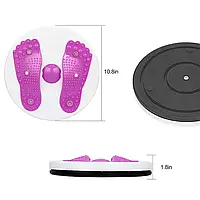 Домашний тренажер диск для похудения талии и живота Фитнес диск LiveUP Фиолетовый LAS