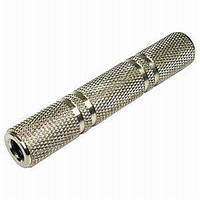 Перехідник аудіо Lucom Jack 6.3mm F F Stereo 3pin metal срібний (62.09.8232) PS, код: 7455254