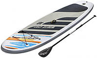 Надувная доска для САП серфинга Bestway 304x84x12 см SUP-доска 65342 с ручным насосом и сумкой серый