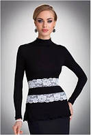 Блузка, кофточка жіноча чорна з довгим рукавом Eldar LUCRECIA офісний класичний одяг
