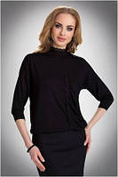 Блузка, кофточка жіноча чорна, біла з довгим рукавом Eldar SALMA офісний діловий одяг