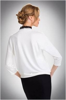 Блузка, кофточка женская черная, белая с длинным рукавом Eldar SALMA офисная деловая одежда - фото 3 - id-p342295577