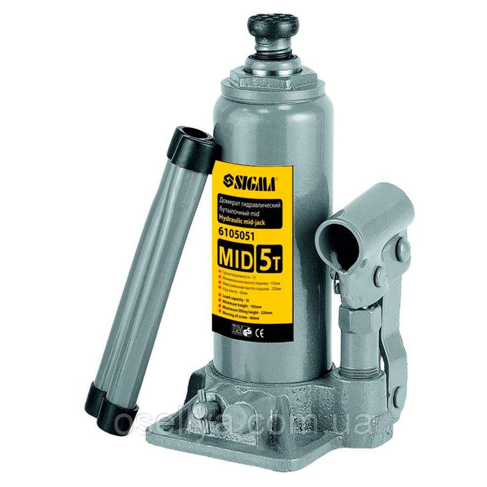 Домкрат гідравлічний пляшковий mid 5 т H 185-355мм SIGMA (6105051)