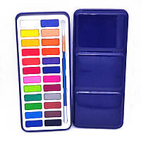 Набор художественных акварельных красок Bianyo в металлическом пенале, 24 цвета + кисть TY-AM DS, код: 7392366