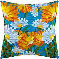 Набір для вишивання декоративної подушки Чарівниця Ромашки 40×40 см V-131 PS, код: 7243085