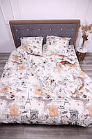 Комплект постельного белья Brettani Евро Париж Бязь Оранжевый 635-3 TM, код: 2721229