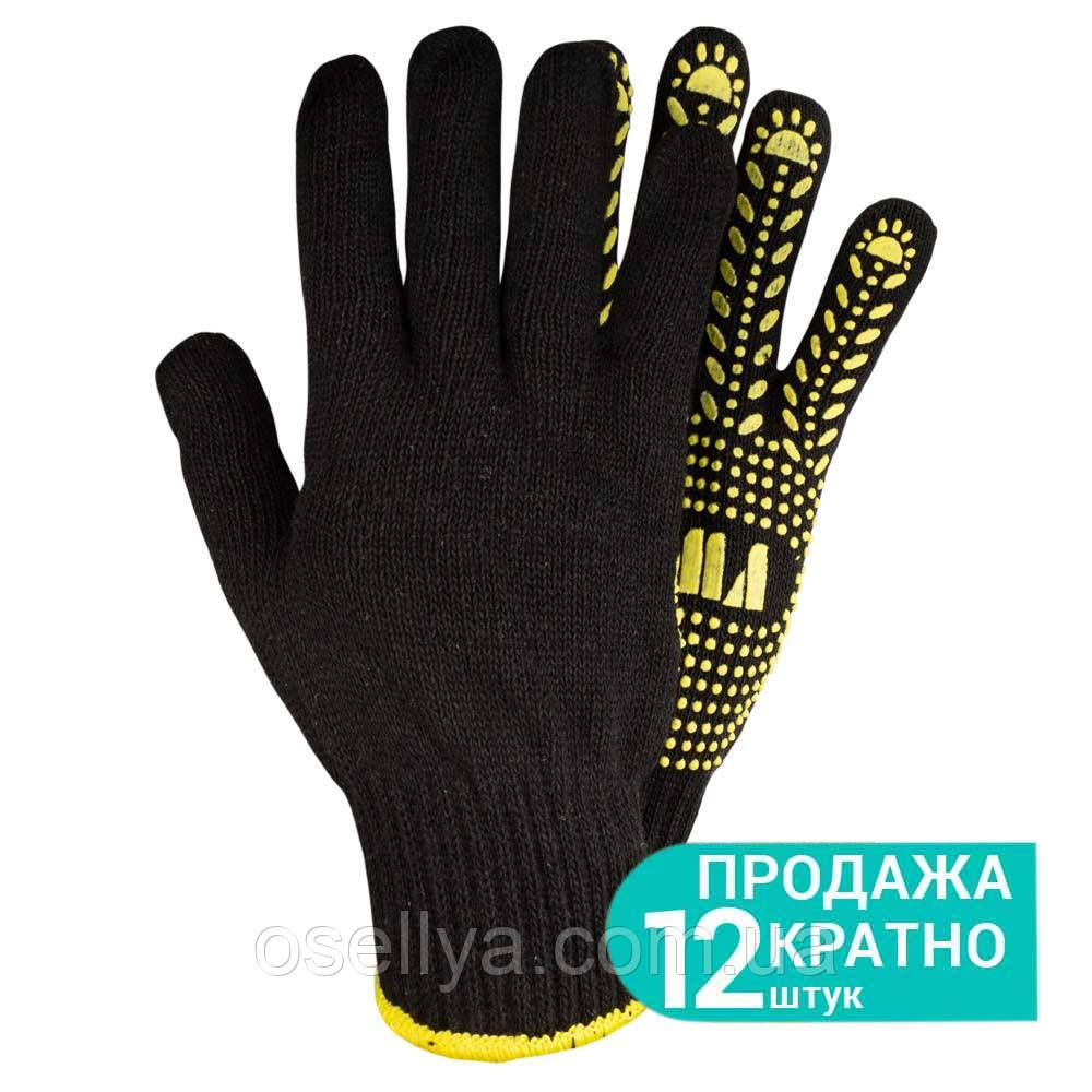Рукавички трикотажні з точковим ПВХ покриттям р10 Універсал (чорні) SIGMA (9442651)