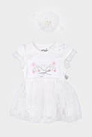 Боди-платье праздничное Mini born 3082 74 см Белый (2000989448273) UQ, код: 8116836