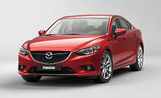 Дефлектори вікон (вітровики) з хромом молдингом Mazda 6 2012-2017 (Hic)