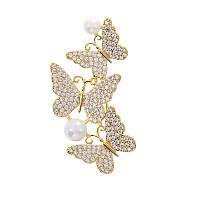 Брошь BROCHE Lux Бабочки золотистая BRBF113482 BF, код: 8033344