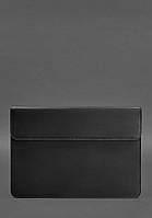 Кожаный чехол-конверт на магнитах для MacBook 13 Черный Crazy Horse BlankNote PS, код: 8131783