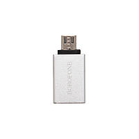 Переходник адаптер Borofone BV2 USB-A to Micro-USB OTG USB 3.0 Silver PS, код: 8139317