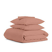 Комплект полуторного постельного белья на резинке Cosas COPPER Ранфорс 160х220 см Кирпичный PS, код: 7702299