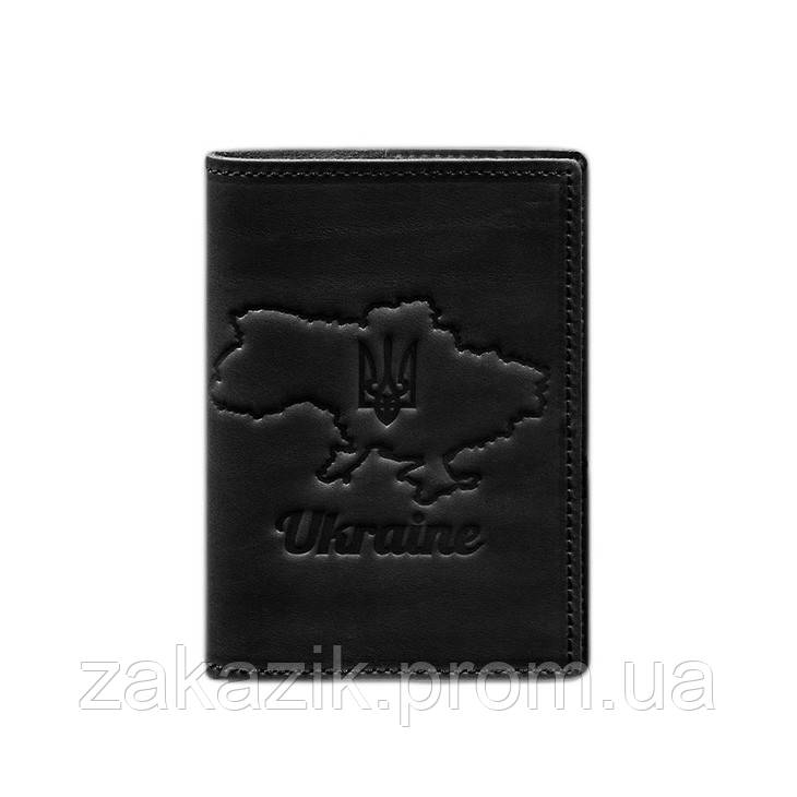 Кожаная обложка для паспорта с картой Украины черный Crazy Horse BlankNote ZZ, код: 8132080 - фото 6 - id-p1952658953