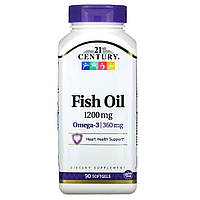 Рыбий жир 1200 мг Омега-3 360 мг 21st Century 90 желатиновых капсул EJ, код: 7575196