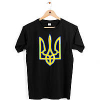 Футболка черная с патриотическим принтом Арбуз Желтый герб Украины - трезубец Push IT XS PR, код: 8127997