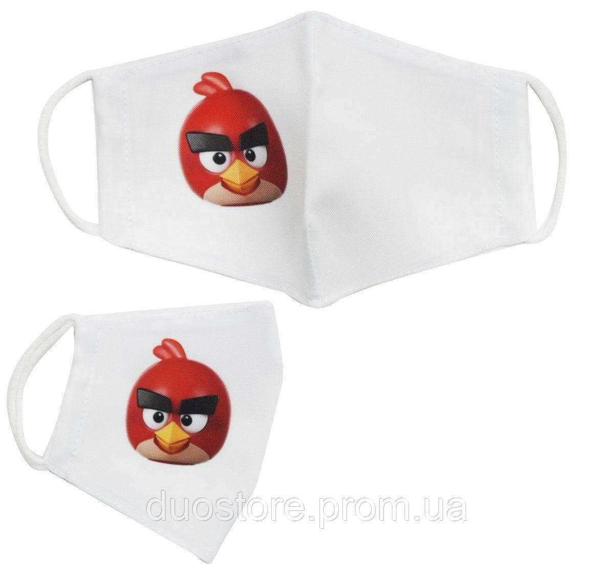 Многоразовая 4-х слойная защитная маска Angry birds Ред размер 3 7-14 лет MiC (mask2NEW) DU, код: 5865291 - фото 1 - id-p1952424364
