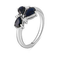 Серебряное кольцо SilverBreeze с натуральным сапфиром 0.85ct (2104728) 17.5 MP, код: 8023984