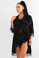 Комплект Камилла халат + пижама Ghazel 17111-123 Черный 48 UM, код: 7357913