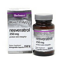 Ресвератрол Bluebonnet Nutrition Resveratrol 250 mg 30 Veg Caps BLB0876 KB, код: 7682854