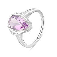 Серебряное кольцо SilverBreeze с натуральным аметистом 3.238ct (2107446) 17.5 TV, код: 8024103