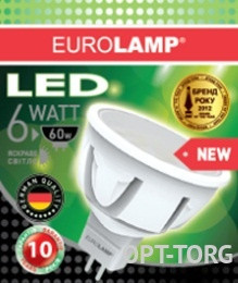 EUROLAMP Світлодіодна лампа EUROLAMP LED MR16/ GU5.3/ 6W/ 3000K/ 220V New, фото 1