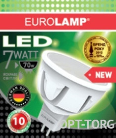 EUROLAMP Світлодіодна лампа EUROLAMP LED MR16/ GU5.3/ 7W/ 3000K/ 220V New, фото 1