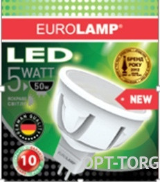EUROLAMP Світлодіодна лампа EUROLAMP LED MR16/ GU5.3/ 5W/ 4200K/ 220V/ New, фото 1
