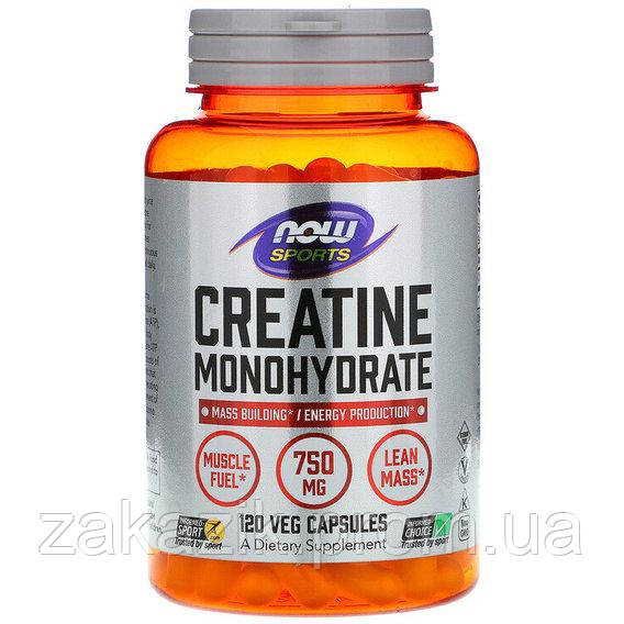 Креатин моногидрат NOW Foods Creatine Monohydrate 750 mg 120 Veg Caps ZZ, код: 7611062 - фото 1 - id-p1952894670